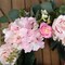 Artificial Pink Rose Wreath 20 inches Front Door Wreath with Hydrangea Green Leaves Wreath Artificial Spring Wreath Valentines Mother's Day Wreath for Wall Wedding Party Home Decor (Pink)